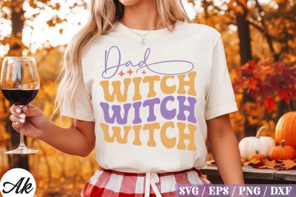 Dad Witch Retro Design