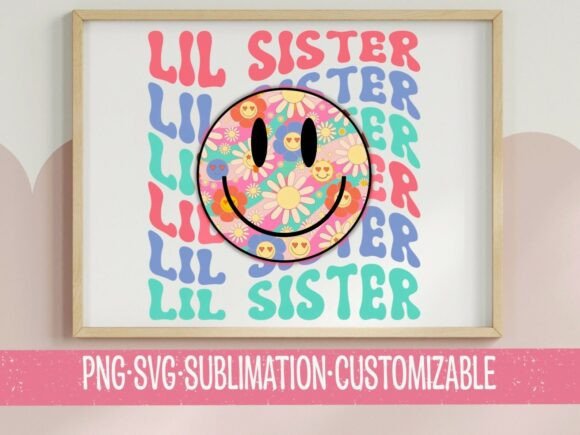 Lil Sister Retro Smiling Face SVG PNG Review