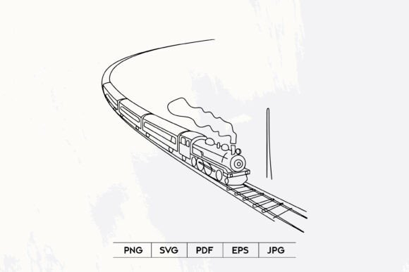 Vintage Train Line Art SVG Review